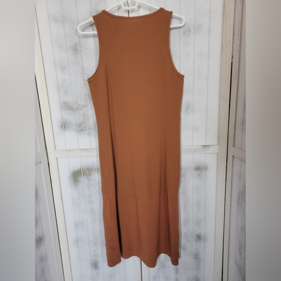 Nwot Athleta Midi Dress Brown Medium - Picture 2 of 5